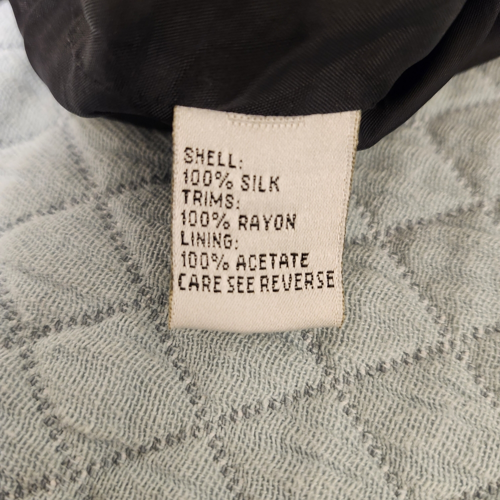 Natural Silk Carmen Marc Valvo Black and Cream Midi Dress - Picture 3 of 6